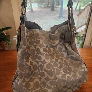 Coach Penelope Signature Bag, Gray Canvas, Lavender Lining